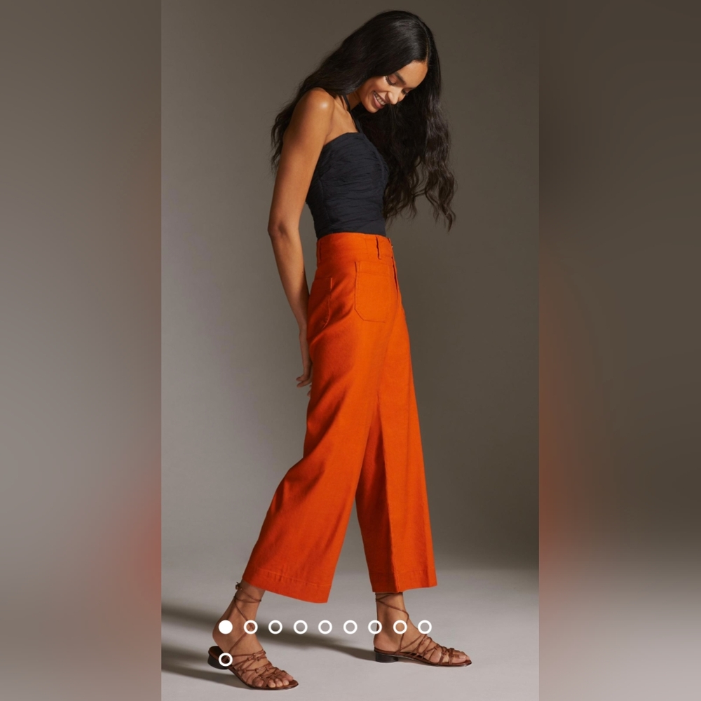 Maeve Anthropologie The Colette Cropped Wide-Leg Pants